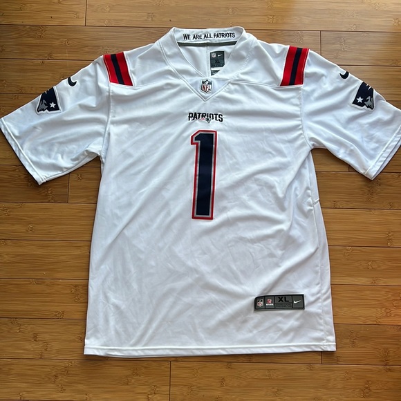 Nike Other - New England Patriots White NFL Nike Stitched On Field Jersey Size XL Cam Newton